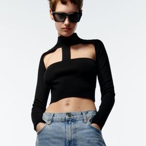 Cut out turtleneck top